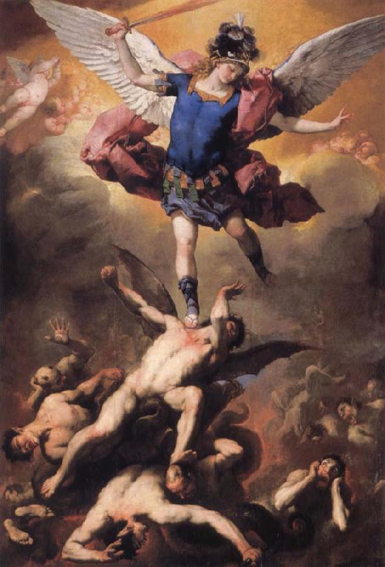 Luca Giordano The Archangel Michael driving the rebellious angels into Hell France oil painting art